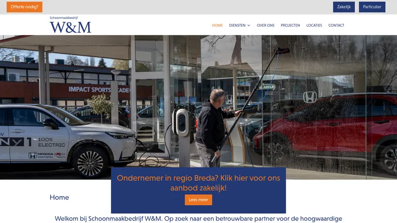 Website van Schoonmaakbedrijf W&M