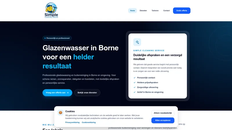 Website van Simple Cleaning Service