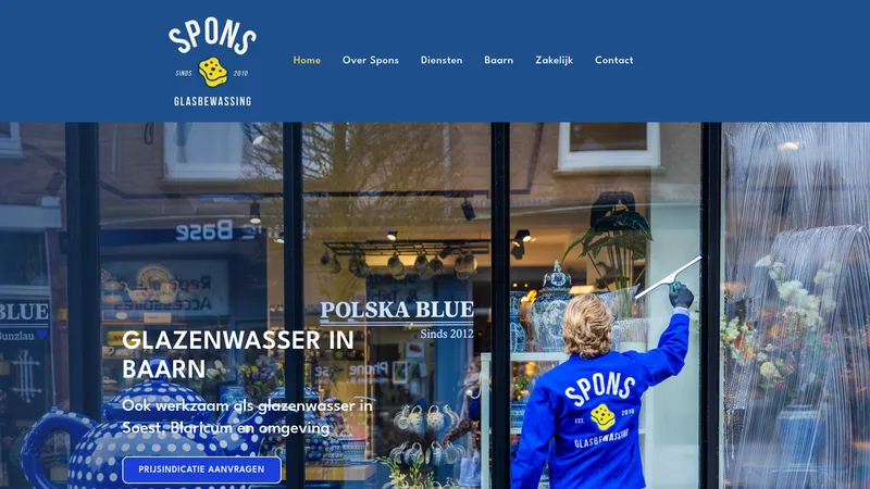 Website van Spons Glasbewassing