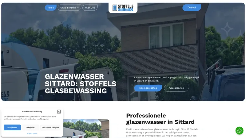 Website van Stoffels Glasbewassing