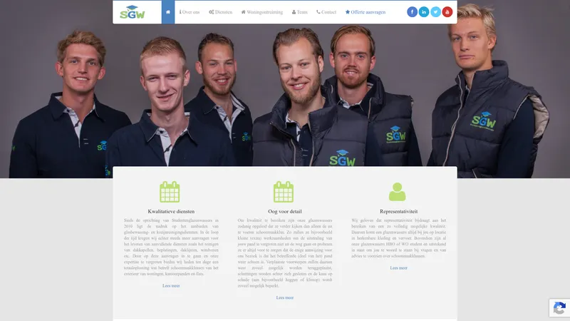 Website van Studentenglazenwassers