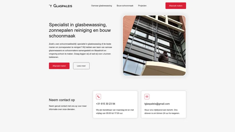 Website van 't Glaspaleis