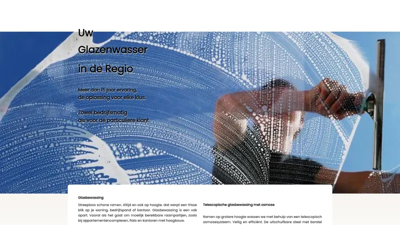 Website van Uw Glazenwasser in de Regio