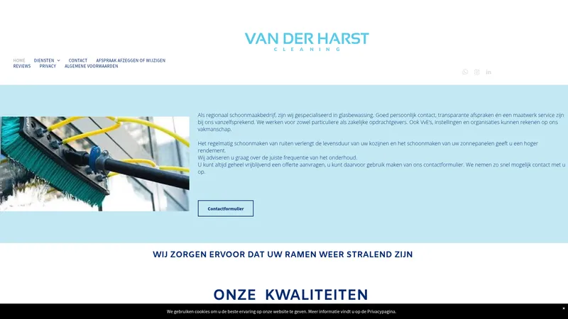 Website van Van der Harst Cleaning