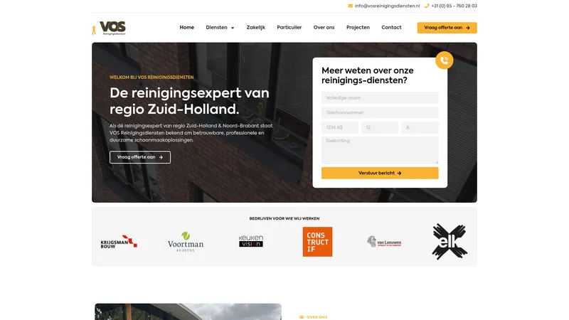 Website van Vos Reinigingsdiensten