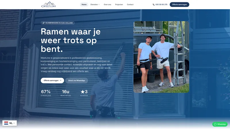 Website van WestLine Facility
