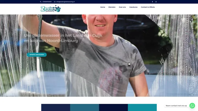 Website van Zeelen Glasbewassing